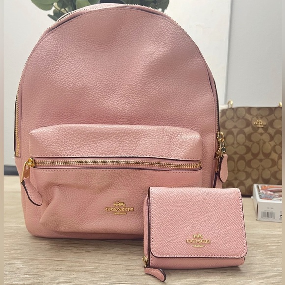 Coach Blush Pink Backpack and Wallet Set - Picture 1 of 16